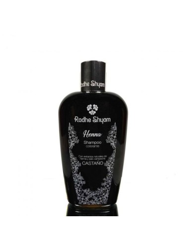 SHAMPOO DE HENNA CASTANHO - SHAMPOO CORANTE RADHE SHYAM - 250 ML
