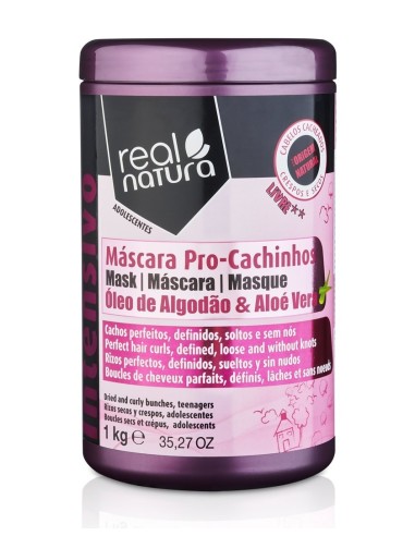 MÁSCARA DE CABELO ENCARACOLADO - PRO-CACHINHOS - REAL NATURA - 1 KG
