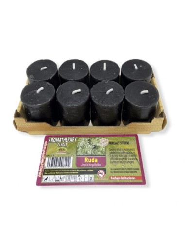 VELAS RUDA - NEGATIVIDADE LIMPA - CONJUNTO DE 8 VELAS - VELAS ESOTÉRICAS - 100% NATURAL