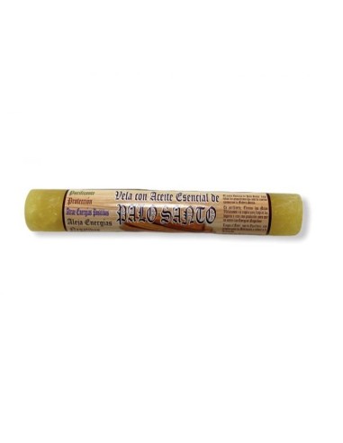 VELA DE ACEITE ESENCIAL PALO SANTO - BUJÍA PALO SANTO - 100% NATURAL