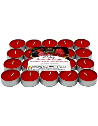 VELAS AROMÁTICAS COM FRUTOS DO SILVO VERMELHOS - PACK 20 VELAS - VELAS LUMAR