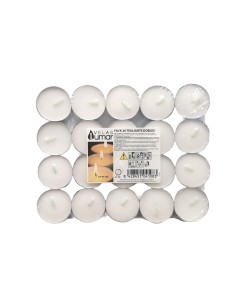 VELAS TEALIGHT DUPLAS BRANCAS - SEM PERFUME - PACK 20 VELAS - VELAS LUMAR
