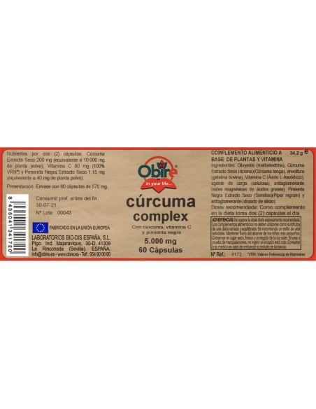TURMERIC COMPLEX - NATURE ESSENTIAL - 5000 MG - 60 CÁPSULAS