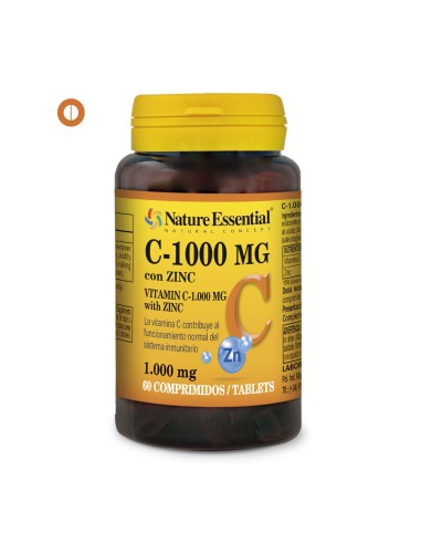 VITAMINA C 1000 MG + ZINCO 10 MG - NATURE ESSENTIAL - 60 COMPRIMIDOS