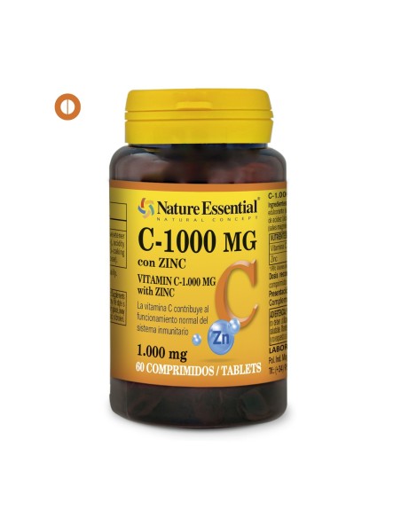 VITAMINA C 1000 MG + ZINC 10 MG - NATURE ESSENTIAL - 60 COMPRIMIDOS