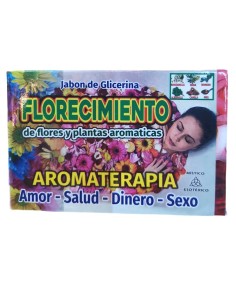 JABÓN ESOTÉRICO FLORECIMIENTO - FLORES Y PLANTAS AROMATICAS - AROMATERAPIA - 100GR
