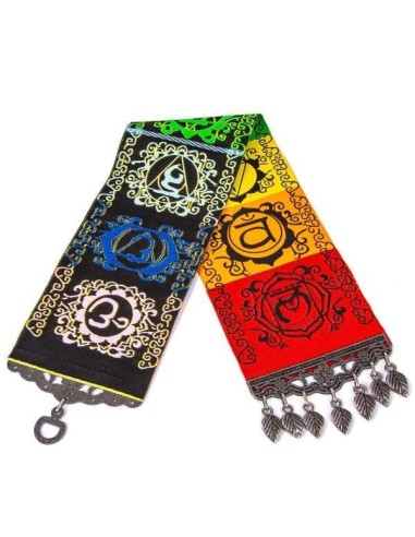 ALFOMBRA DE LOS 7 CHAKRAS - ADORNO DE PARED TEJIDO SIETE CHAKRA - 60x10 CM