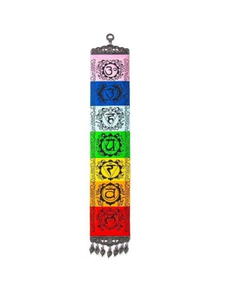 ALFOMBRA DE LOS 7 CHAKRAS - ADORNO DE PARED TEJIDO SIETE CHAKRA - 60x10 CM