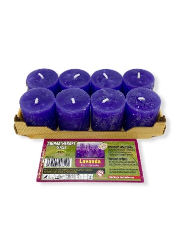 VELAS DE LAVANDA - EQUILIBRANTE - SET DE 8 VELAS - VELAS ESOTERICAS - 100% NATURAL