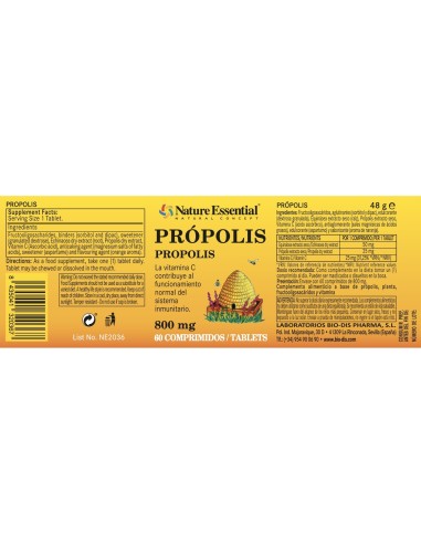 PRÓPOLIS - NATURE ESSENTIAL -  800 MG - 60 COMPRIMIDOS