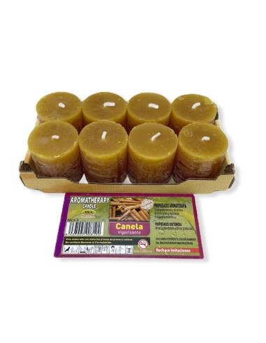 VELAS DE CANELA - VIGORIZANTE - SET DE 8 VELAS - VELAS ESOTERICAS - 100% NATURAL