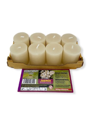 VELAS DE JAZMÍN - ESTIMULANTE - SET DE 8 VELAS - VELAS ESOTERICAS - 100% NATURAL