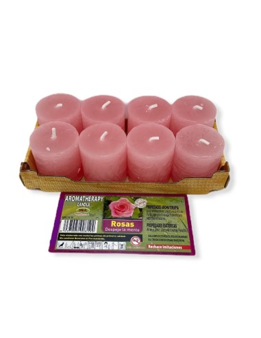 VELAS ROSA - LIMPA SUA MENTE - CONJUNTO DE 8 VELAS - VELAS ESOTÉRICAS - 100% NATURAL