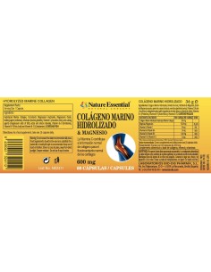 COLÁGENO MARINHO + MAGNÉSIO - NATURE ESSENTIAL - 600 MG - 60 CÁPSULAS 2