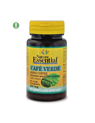 CAFÉ VERDE - (EXT. SECO 45% ÁCIDO CLOROGÉNICO) - NATURE ESSENTIAL - 200 MG - 60 CÁPSULAS