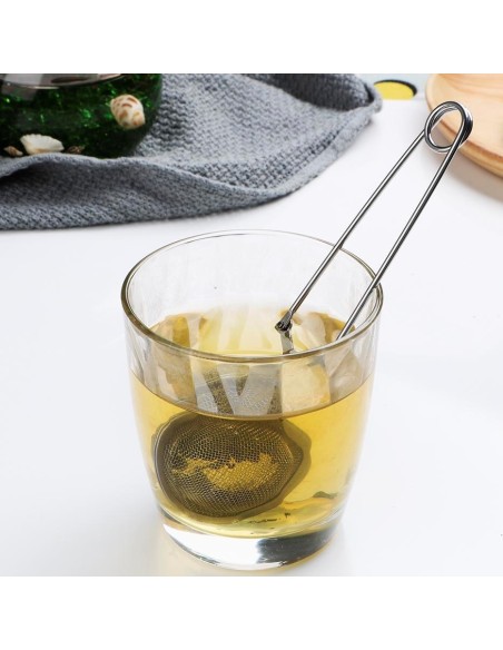 FILTRO DE AÇO INOXIDÁVEL PARA INFUSÕES COM MANGUEIRA - FILTRO DE BOLA DE CHÁ MALLA