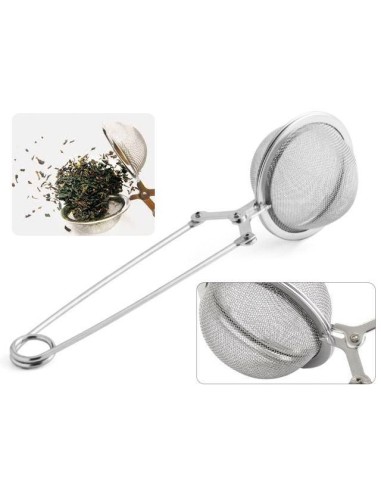 FILTRO DE AÇO INOXIDÁVEL PARA INFUSÕES COM MANGUEIRA - FILTRO DE BOLA DE CHÁ MALLA