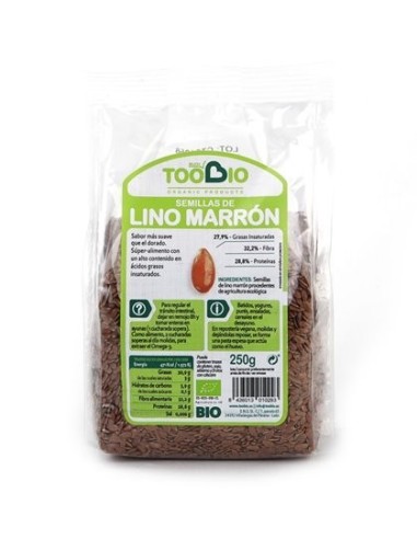 SEMILLAS DE LINO MARRÓN BIO - TOOBIO - 250 GR