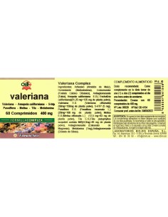 VALERIANA COMPLEX - OBIRE - 400 MG - 60 COMPRIMIDOS 2