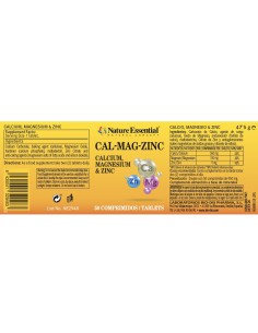 CALCIO + MAGNÉSIO + ZINCO - NATURE ESSENTIAL - 520 MG - 50 COMPRIMIDOS 2