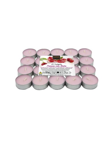 VELAS AROMÁTICAS DE FRESAS CON NATA - PACK 20 VELAS - VELAS LUMAR