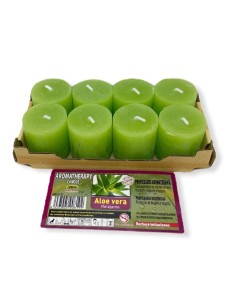 VELAS DE ALOE VERA - RELAJANTE - SET DE 8 VELAS - VELAS ESOTERICAS - 100% NATURAL