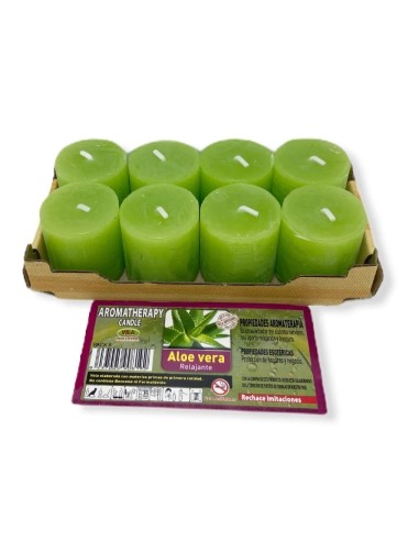 VELAS DE ALOE VERA - RELAXANTE - CONJUNTO DE 8 VELAS - VELAS ESOTÉRICAS - 100% NATURAL