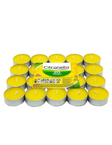 VELAS AROMÁTICAS DE CITRONELLA - PACK 20 VELAS - VELAS LUMAR