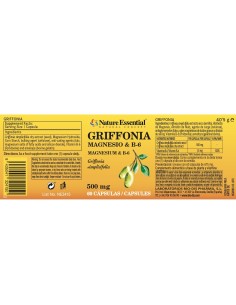 GRIFFONIA 500 MG (5-HTP) + MAGNÉSIO + B-6 - NATURE ESSENTIAL - 60 CÁPSULAS 2