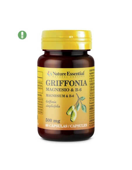 GRIFFONIA 500 MG (5-HTP) + MAGNESIO + B-6 - NATURE ESSENTIAL - 60 CAPSULAS