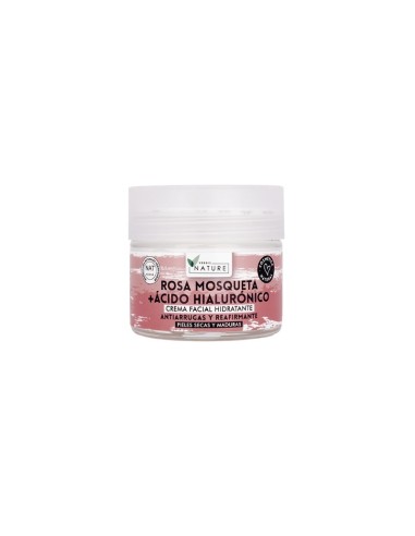 CREME FACIAL ROSA MOSQUETA E ÁCIDO HIALURÓNICO - VERDIS NATURE - 50 milhões