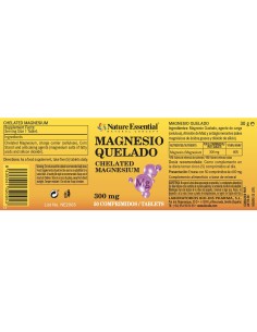 MAGNÉSIO QUERADO - NATURE ESSENTIAL - 300 MG - 50 COMPRIMIDOS 2