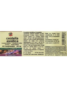 CENTELHA ASIÁTICA COMPLEXA - OBIRE - 400 MG - 60 COMPRIMIDOS 2