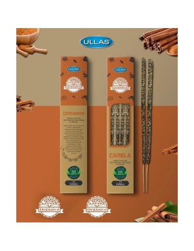 INCENSO ORGÂNICO CANELA 100% NATURAL - VARAS DE...