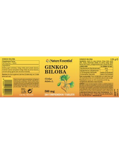 GINKGO BILOBA - NATURE ESSENTIAL - 500 MG - 250...
