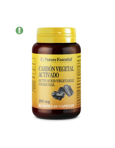 CARVÃO ACTIVADO - NATURE ESSENTIAL - 200 MG - 90 CÁPSULAS