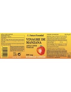 VINAGRE DE MANZANA - NATURE ESSENTIAL - 500 MG - 50 CÁPSULAS 2