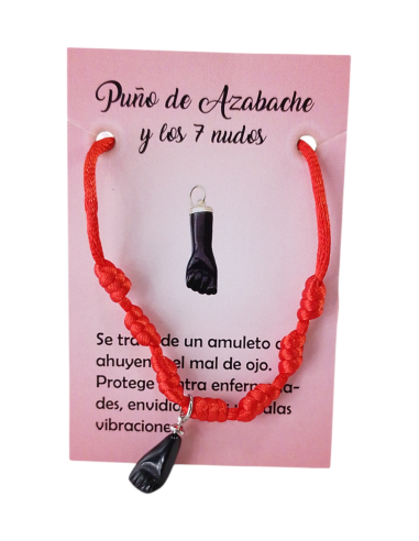 PULSEIRA VERMELHA DOS 7 NÓS COM PUNHO AZABACHE