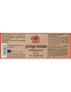 GINKGO BILOBA - OBIRE - 450 MG - 100 COMPRIMIDOS 2