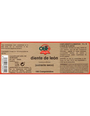 DIENTE DE LEON (EXT. SECO) - OBIRE - 100 MG -...