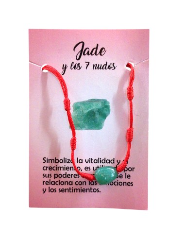 PULSEIRA VERMELHA DOS 7 NÓS COM JADE