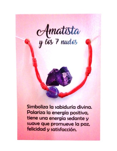 PULSEIRA VERMELHA DOS 7 NÓS COM AMETISTA