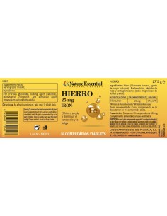 FERRO - NATURE ESSENTIAL - 25 MG - 50 COMPRIMIDOS 2