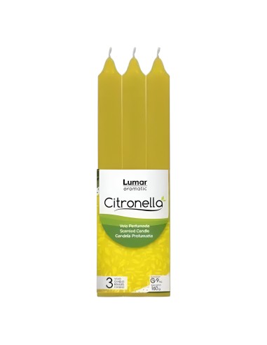 PACK 3 VELAS PERFUMADAS DE CITRONELLA - 20CM -...