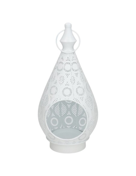 LANTERNA ÁRABE BRANCA - CASTIÇAL ÁRABE - DECORAÇÃO MARROQUINA - 29CM