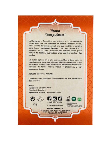 HENNA TATUAJE POLVO - RADHE SHYAM - TATUAJE...