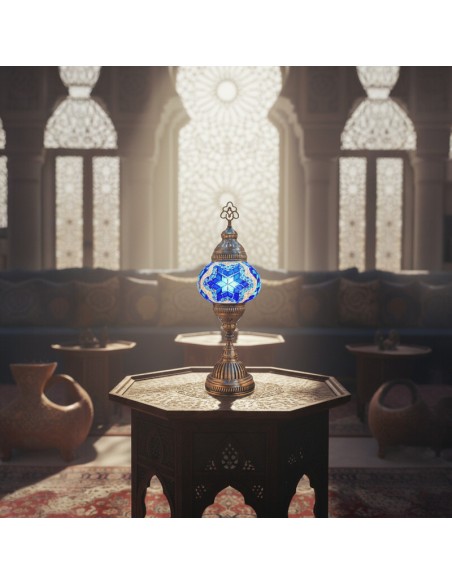 LÂMPADA TURCA DE MESA - MOSAICO - TAMANHO 2