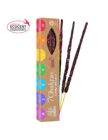 INCENSO ECOCERT 7 CHAKRAS - HERBIO - VARAS DE...