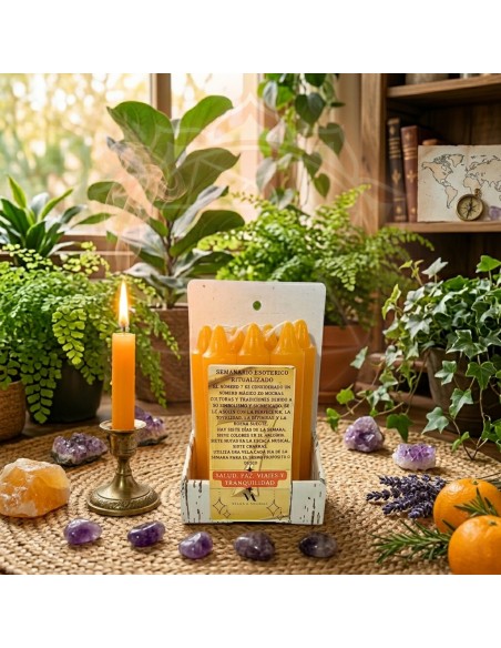 SEMANARIO ESOTÉRICO RITUALIZADO NARANJA - SALUD & PAZ & VIAJES Y TRANQUILIDAD - VELAS ESOTERICAS