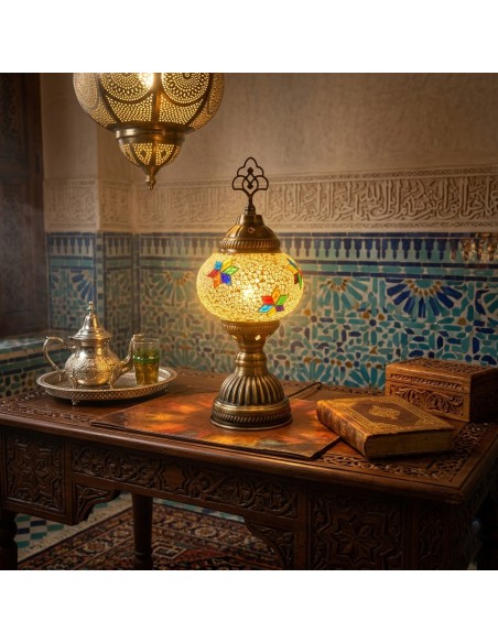 LÂMPADA TURCA DE MESA - MOSAICO - TAMANHO 1